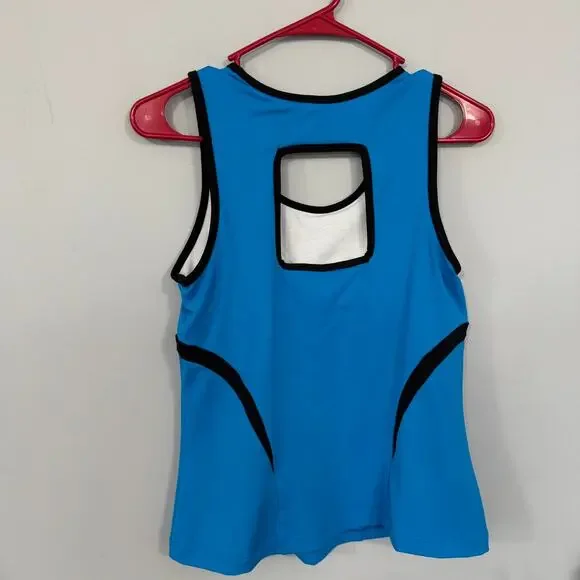 Fila Sport Women's Size Large Blue Compression Activewear Top Built in Bra Tank - Picture 4 of 5